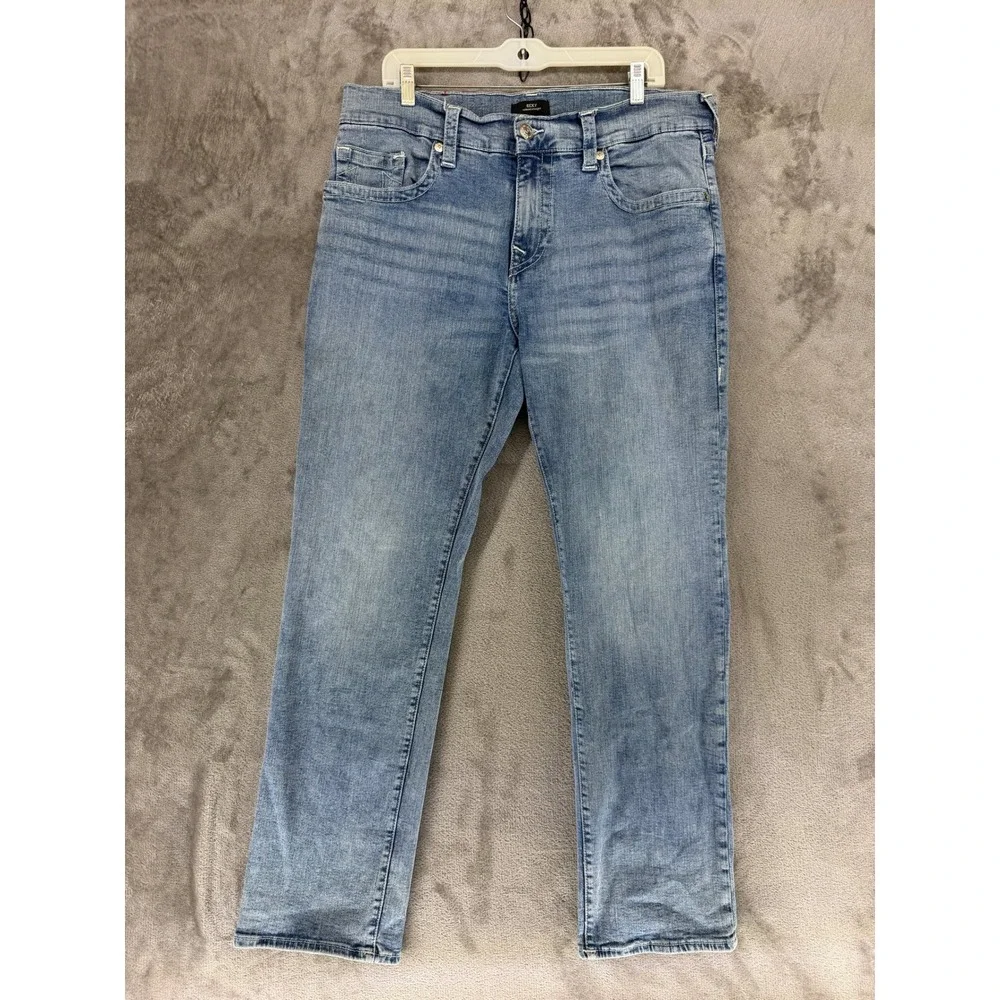 True Religion Jeans Mens 36 Ricky Relaxed Straight Light Blue EUC